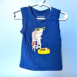 Cat & Jack Navy Shark Tank Top